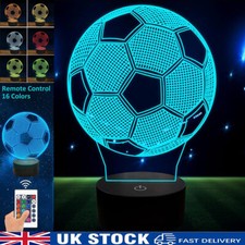 personalised Football Birthday Gift Kids 3D Night Light Plaque Card Daddy Dad UK