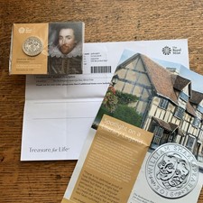 The Shakespeare 2016 UK £50 Fine Silver Coin *BU *Royal Mint *Sealed Pack *RARE
