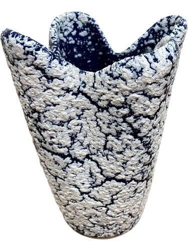 Blue and white crackle - and, glaze