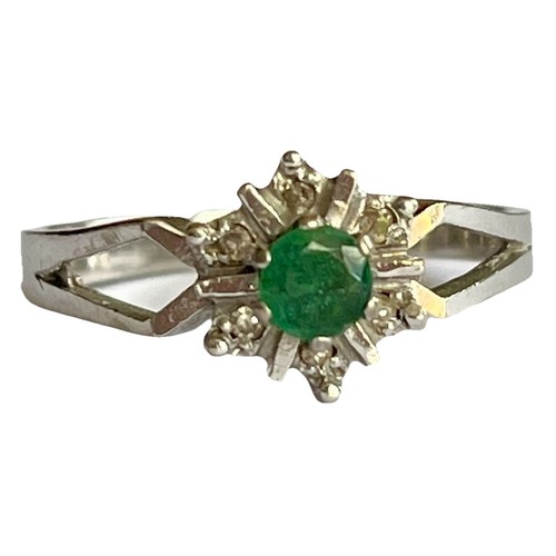 9ct white gold emerald - emerald, &