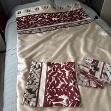 Curtains Champagne Colour Red 117cm x 229cm Eyelet And Cushion Cover X 4