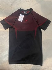 Gymshark Onyx 5.0 Seamless Tank Black/Red  Size M