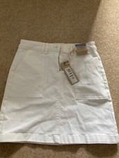 BNWT M&S Marks Spencer denim white skirt 8 90s 00s