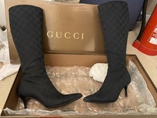 Genuine Gucci KneeHigh Boots Size 3 Fabric / Leather. Harrods 2008. Lightly Used