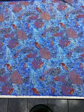 2m x .9 m blue peacock printed