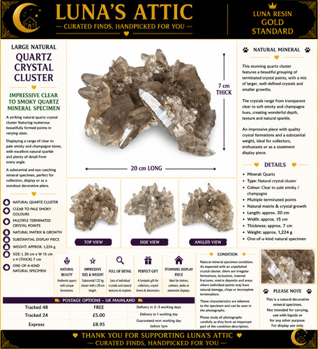 Large natural quartz crystal - natural,