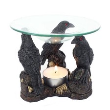 3 Gothic Dark Raven Skull Wax