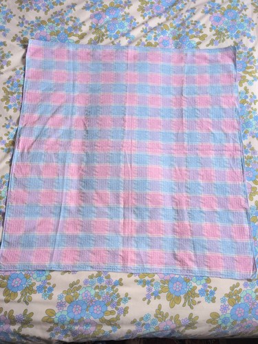 Vintage pink blue seersucker - vintage,