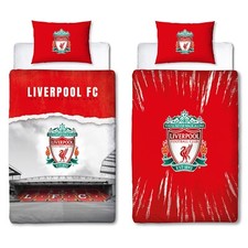 Liverpool FC Kids Single Duvet Reversible Bedding Stadium Set Red Quilt Cover