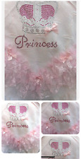 ROMANY BABY PINK SHAWL WITH PINK LACE/RIBBON WITH PRINCESS CROWN DESIGN