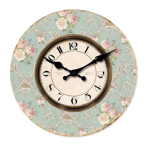 Retro elegant floral wooden - retro,