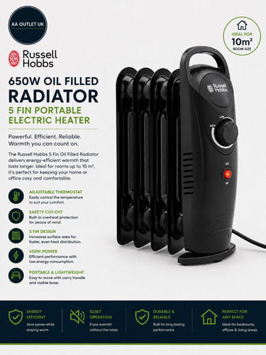 Russell hobbs 650w oil filled - hobbs,