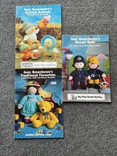 3 x Vintage Jean Greenhowe Knitting Patterns Booklets Toys