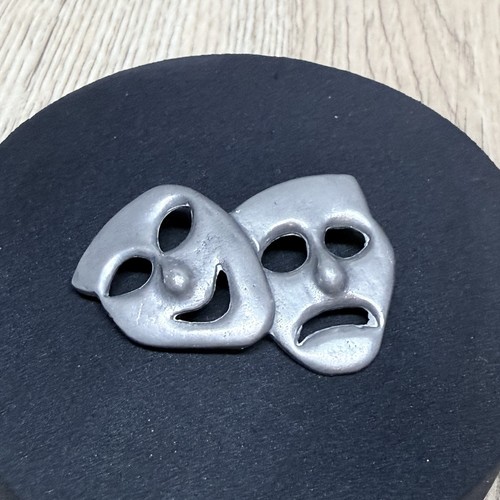 Vintage comedy tragedy brooch - comedy/tragedy,