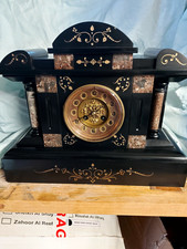 antique black slate clock