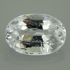 oval untreated white sapphire