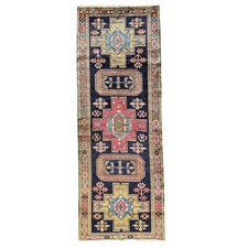 VINTAGE KAZAK RUNNER, HAND