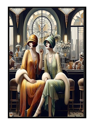 Art deco gatsby ladies bar - art,