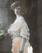 Tinted Real Photo Postcard Edwardian Actress Minnie Baker Raphael Tuck