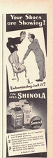 Shinola Woman On Chair Shoe Shine Cream Cleaner Wax Polish Vtg Magazine Print Ad