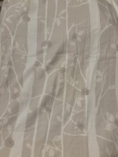 Laura Ashley Cottonwood Beige Grey White Cotton Curtains Excon 54”d 64”d Lined