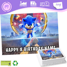 Sonic the Hedgehog Cake Topper Rectangle Personalised sizes inc Costco