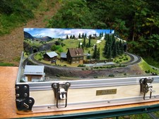 Highly detailed Z Gauge Briefcase Layout to order. Mountain Lake Model Railways.