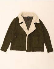 ZARA Womens Oversized Cardigan Sweater UK 14 Medium Green Flecked Acrylic DL05