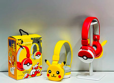 Pokemon Pikachu Wireless Bluetooth Headphones Comfortable Headstrap Over Ear