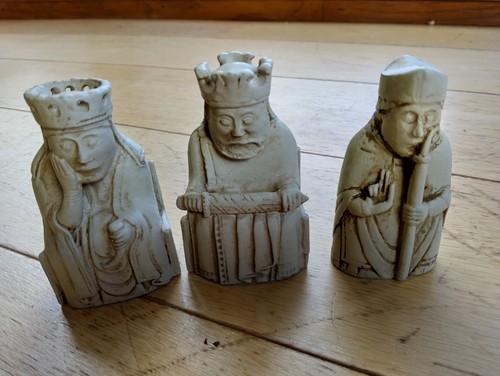 Three lewis chessmen resin - chessmen, (resin