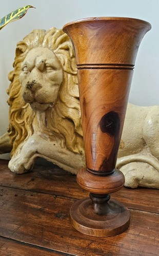 Vase large walnut wooden - walnut,