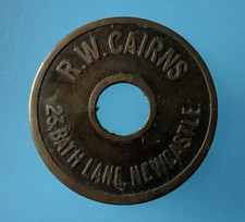 UK Token. RW CAIRNS 23 Bath Lane Newcastle Trade Token. 32.1mm