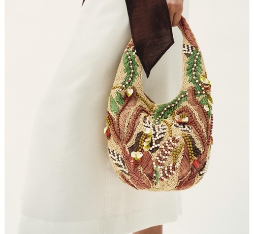 Zara beaded printed bag - zara,