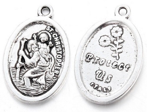Saint christopher metal badge - saint,