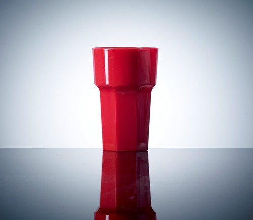 Red plastic champagne flutes - plastic,