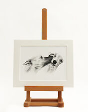 Whippet drawing mounted present gift lurcher whippets sighthound christmas xmas