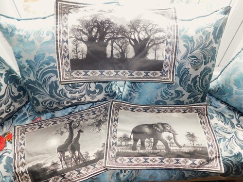 Blue grey cotton table - grey,