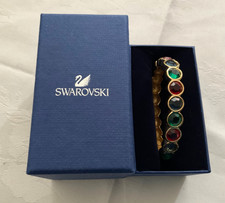 Genuine Swarovski Chunky Hinged Bangle - Large Faceted Round Crystals - Boxed