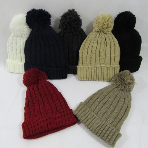 Warm ribbed cable - ribbed, pom