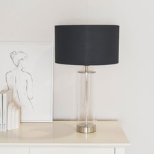 Clear Glass Table Lamp Chrome