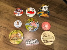 9 Vintage 1980 90s Button Badges Places  Attractions Amusement Parks UK