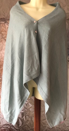 Powder blue poncho - poncho, wrap