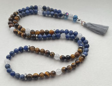 Semi-Precious Sodalite, Tigers Eye & Quartz Gemstone 100 Bead Prayer Tasbih.