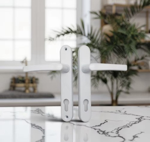 Upvc white door - upvc, handles