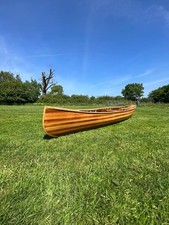Handcrafted Coppermine 18ft Cedar Strip Canoe Triple Seat UK Wooden Boat Bixpy