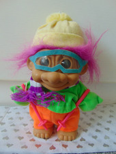 Russ Berrie & Co Born To Ski Skiing Troll Doll Sports Figure Toy Collectable VTG
