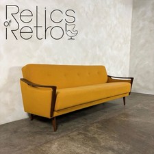 Yellow Three Seater Sofa Bed