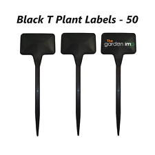 Plant Labels T Type Black Stick ID Name Tags Marker 15cm 6" Pots Garden Tee | 50