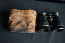 VINTAGE GRAND LUMIERE PARIS BINOCULARS rare opera glasses antique leather case