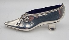 Good antique silver shoe - antique, pin